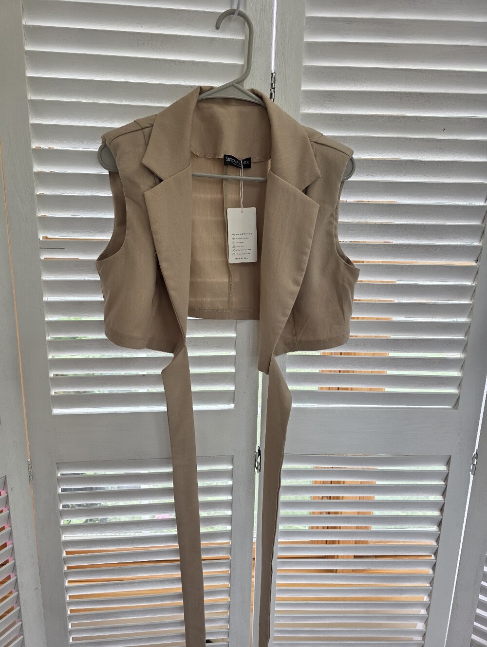 Simple Flavor Cropped Waistcoat Vest Size M